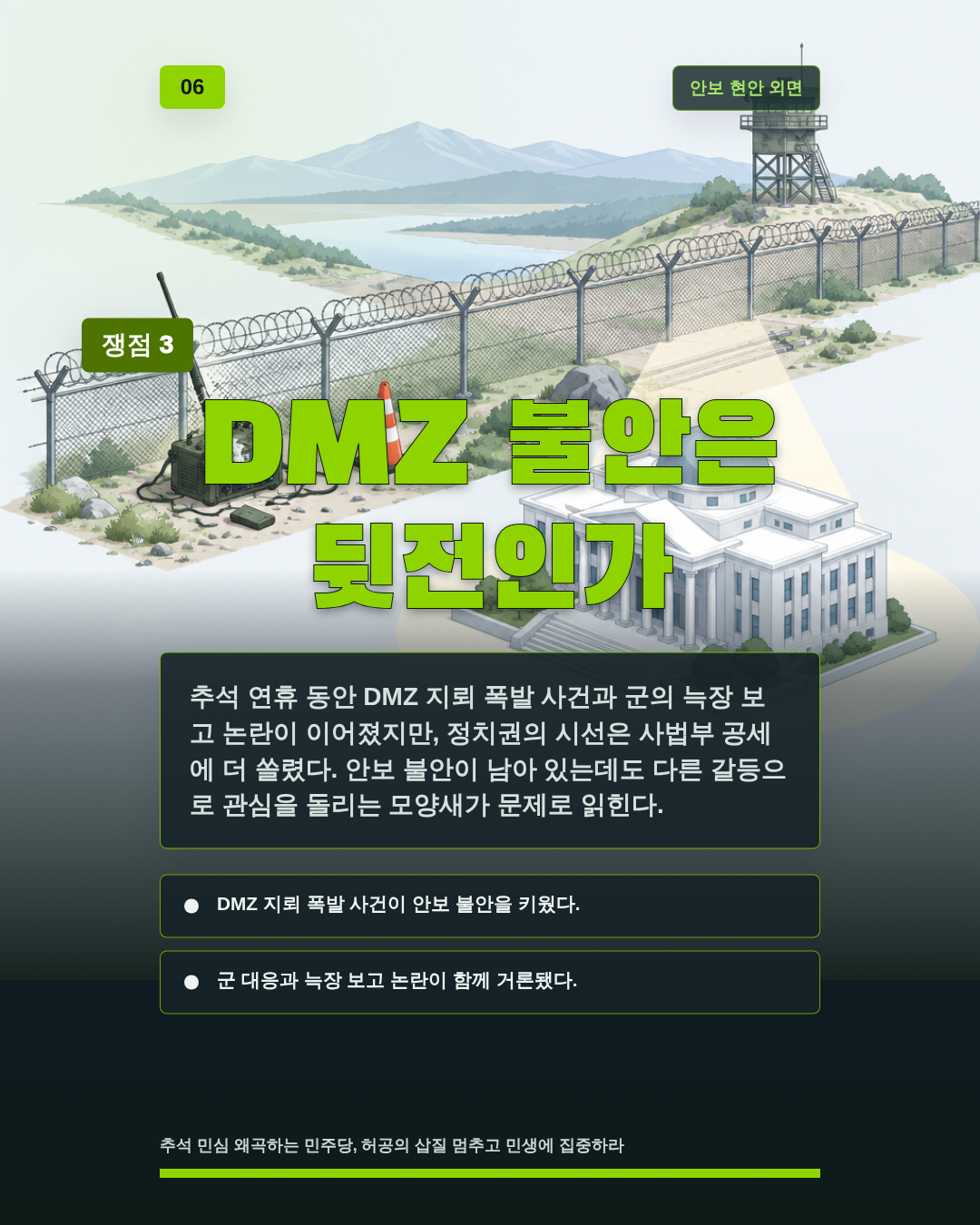 DMZ 불안은 뒷전인가