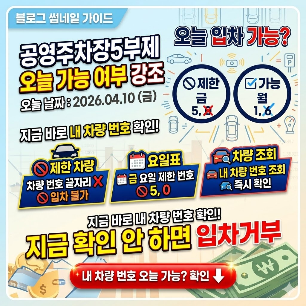 공영주차장 5부제 입차 제한 : 예외 차량 총정리