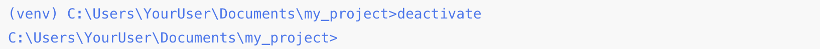 파이썬 가상환경 비활성화