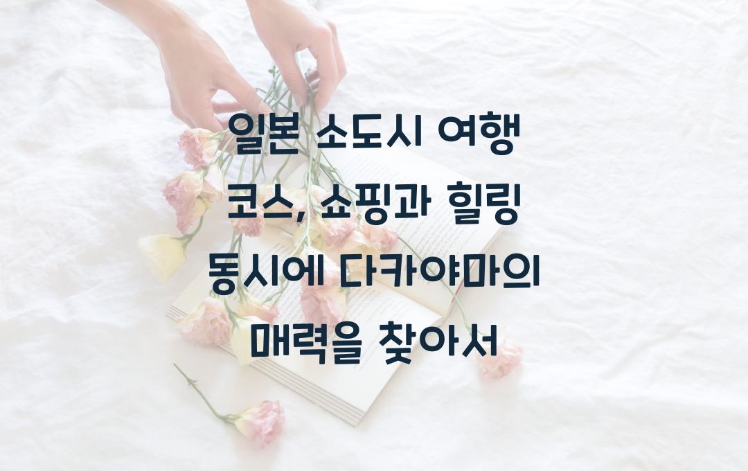 일본 소도시 여행 코스, 쇼핑과 힐링 동시에!