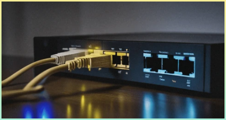 허브인지 스위치인지 라우터인지 헷갈리는 포트 연결 네트워크 장비 사진