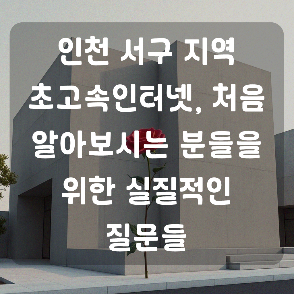 인천 서구 지역 LG 초고속인터넷 문의, 어떻게 시작하셨나요?