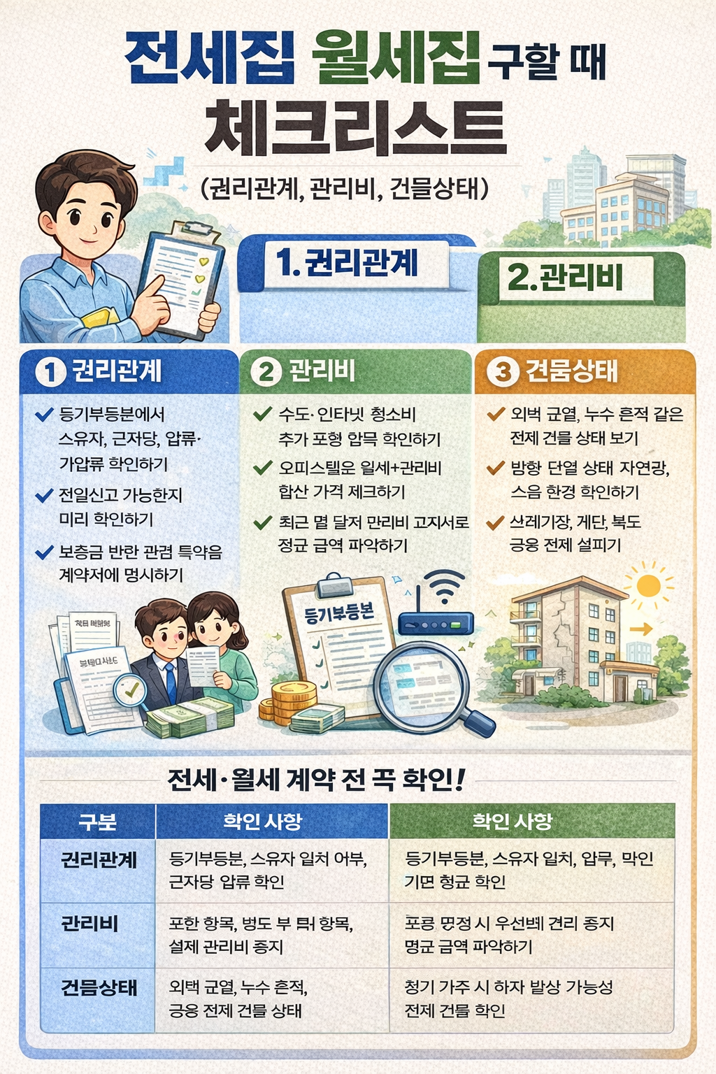 전세집 월세집 구할때 체크리스트