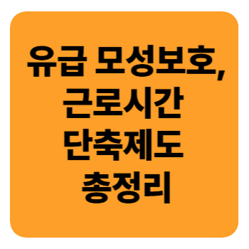 유급 모성보호와 근로시간 단축제도 총정리