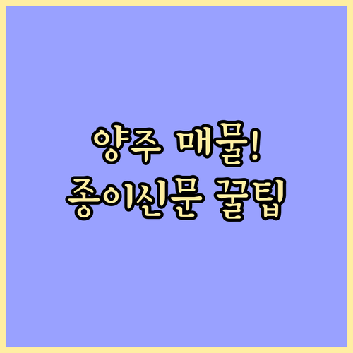 양주시 교차로 부동산 매물 검색과 종..