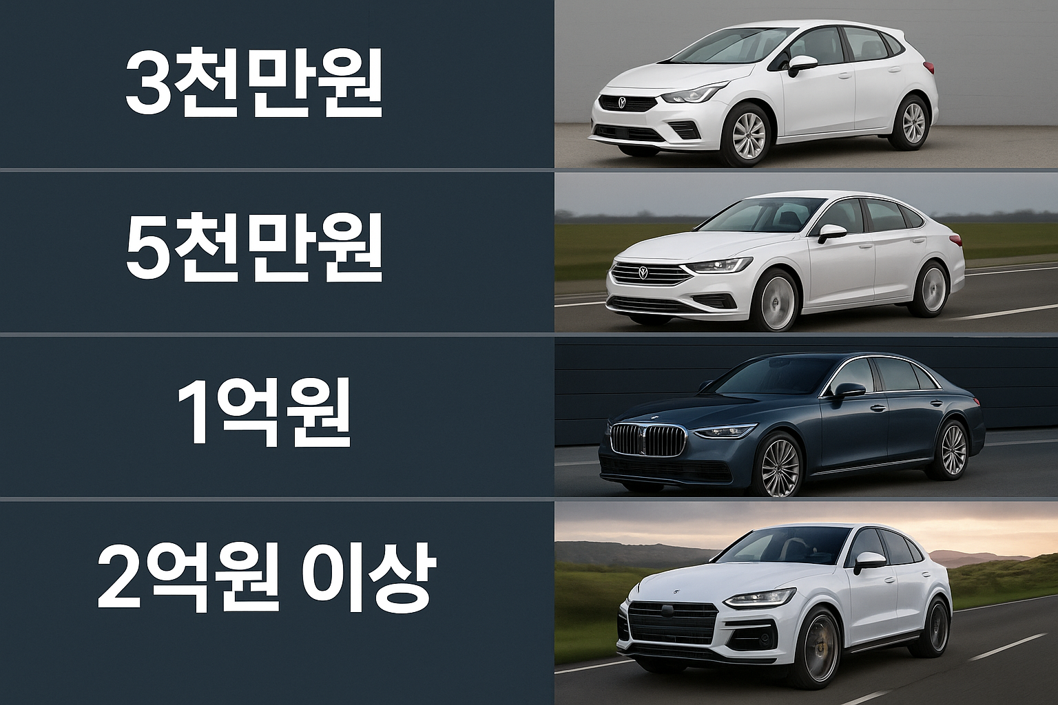 연봉별 자동차 계급도