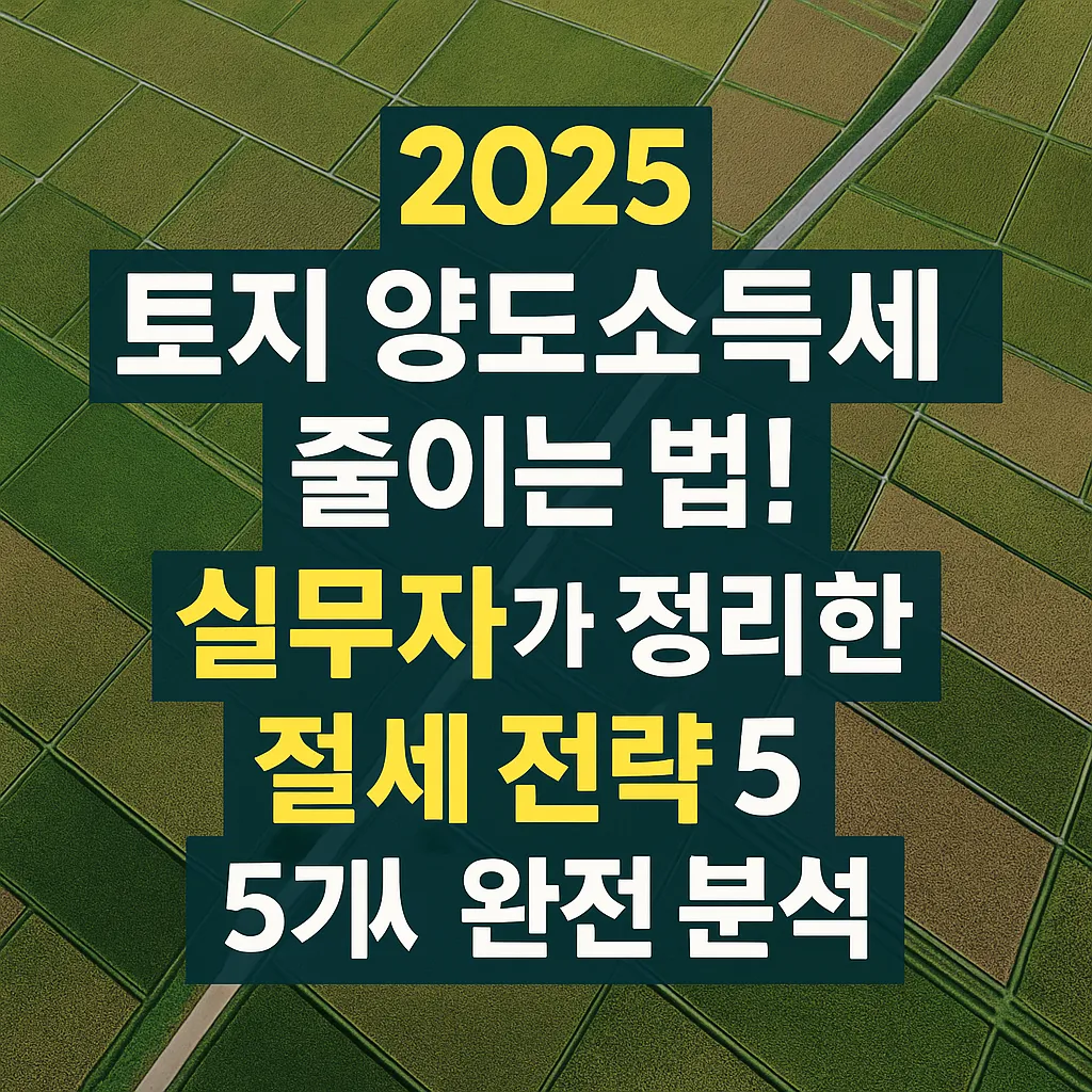 2025_토지_양도소득세_줄이는_법!_실무자가_정리한_절세_전략_5가지_완전_분석
