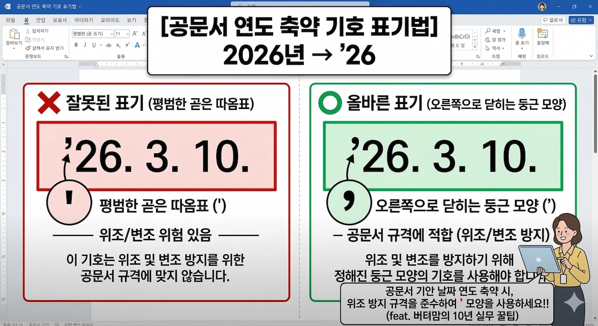 공문서 연도 축약 기호 표기법