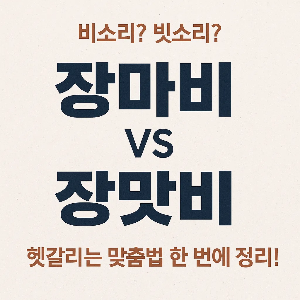 비소리? 빗소리? 장마비 vs 장맛비, 헷갈리는 맞춤법 한 번에 정리!
