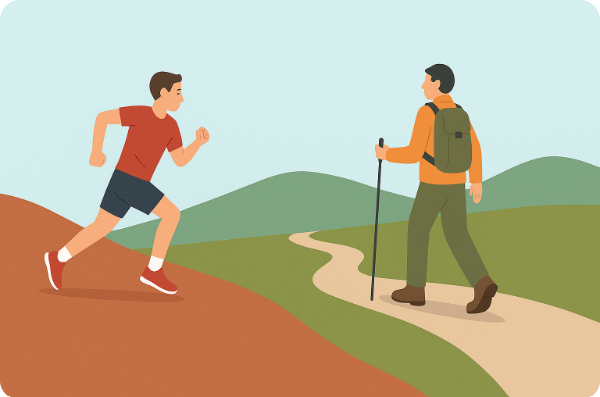 단기투자와 장기투자 차이를 상징하는 일러스트