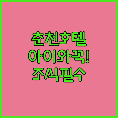 아이와 가기 좋은 춘천 호텔 5곳 비..