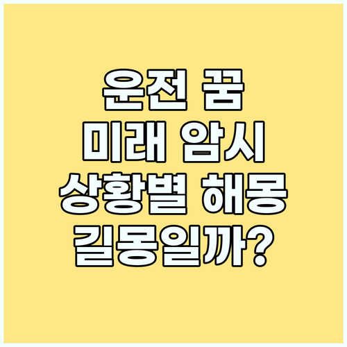 운전 꿈 해몽: 꿈 속 운전 상황이 