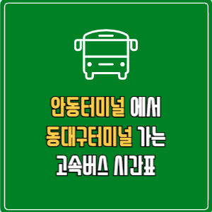 안동터미널에서 동대구터미널 고속버스 시간표 요금 예매