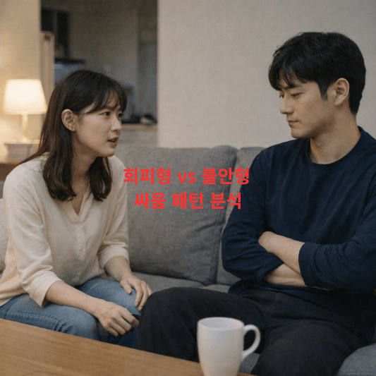 회피형애착, 불안형애착, 애착유형, 회피형불안형, 연애심리, 연락문제, 카톡심리, 커플싸움, 관계패턴, 심리학