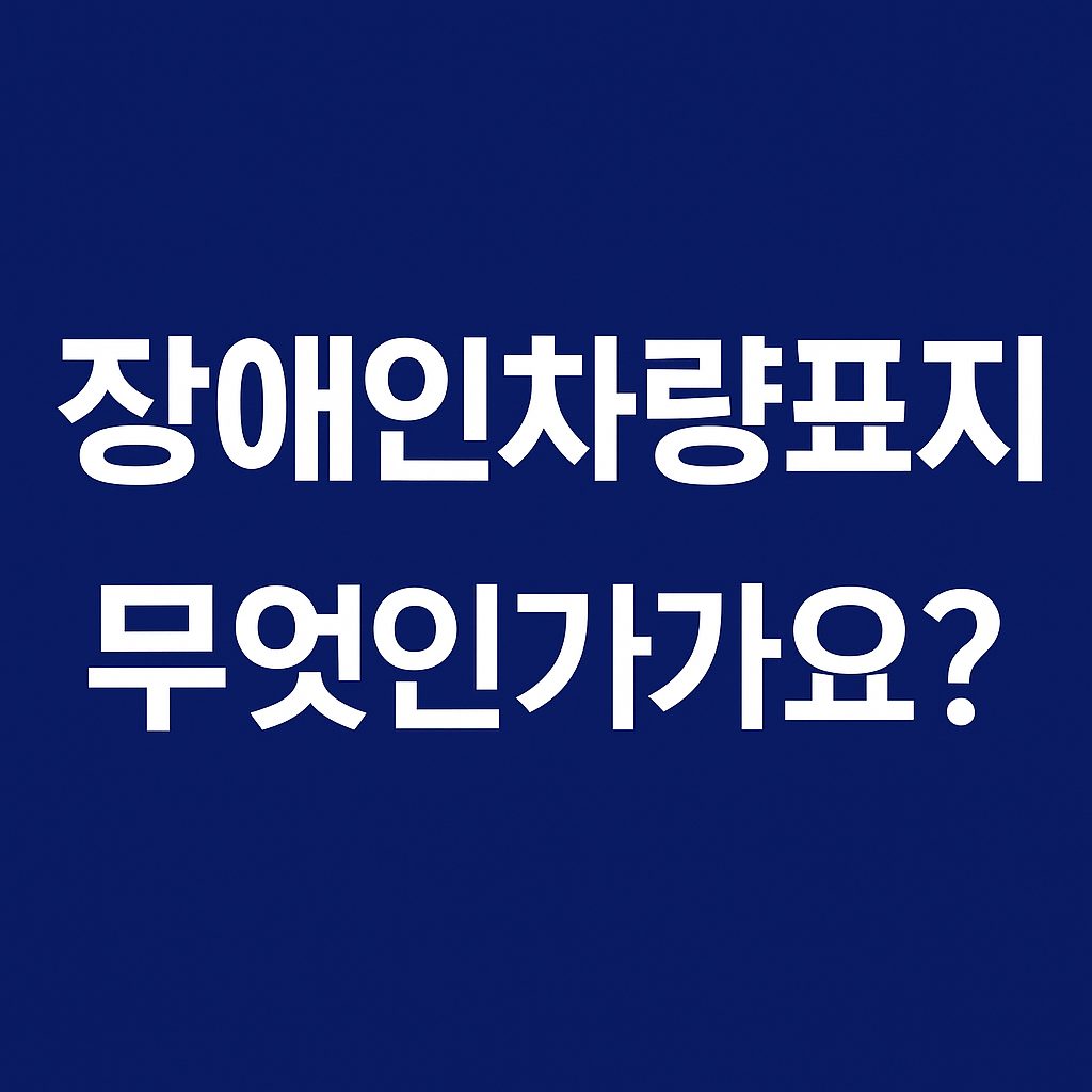 장애인차량표지란