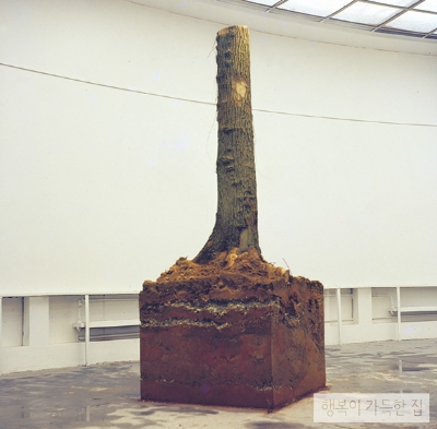 1973년 파리 비엔날레에 출품한 ‘신체항’, 나무·흙·콘크리트를 섞은 흙(1973)