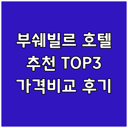 부쉐빌르 호텔 추천 TOP 3 가격 
