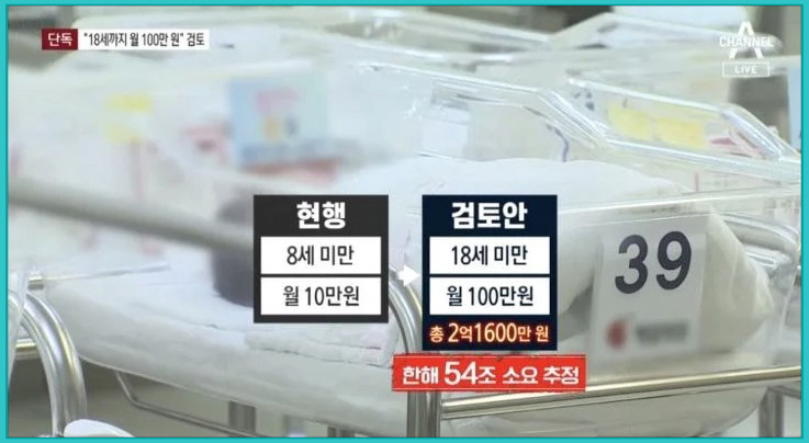 월 100만원 아동수당 검토안