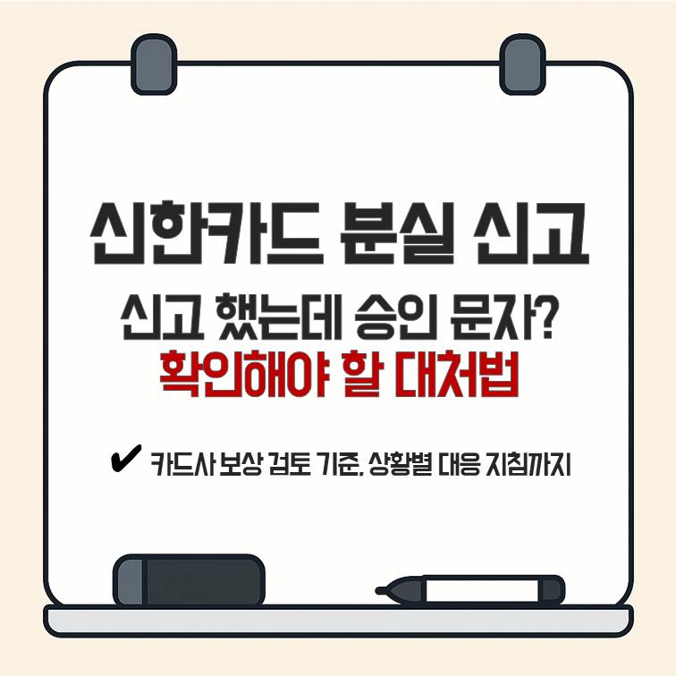 신한카드 분실 신고 후 승인 문자가 왔을 때 확인해야 할 대처법과 보상 판단 기준 안내