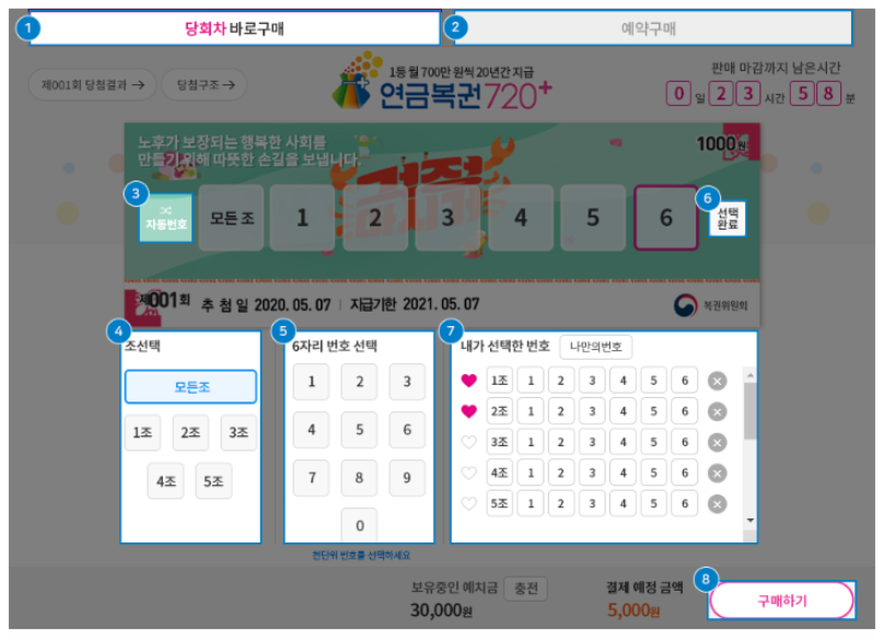 267회 연금복권 당첨번호 결과 확인하기