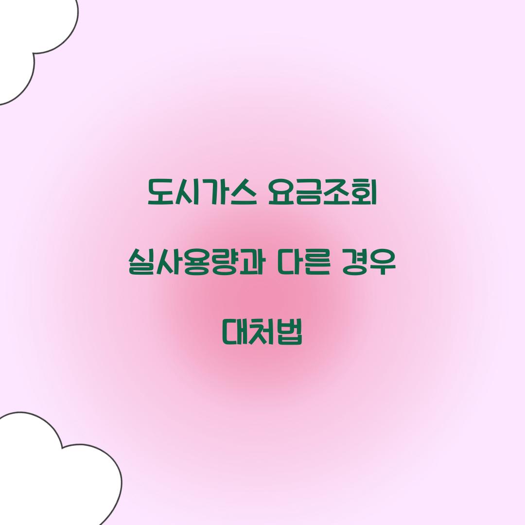 도시가스 요금조회 실사용량과 다른 경우 대처법  