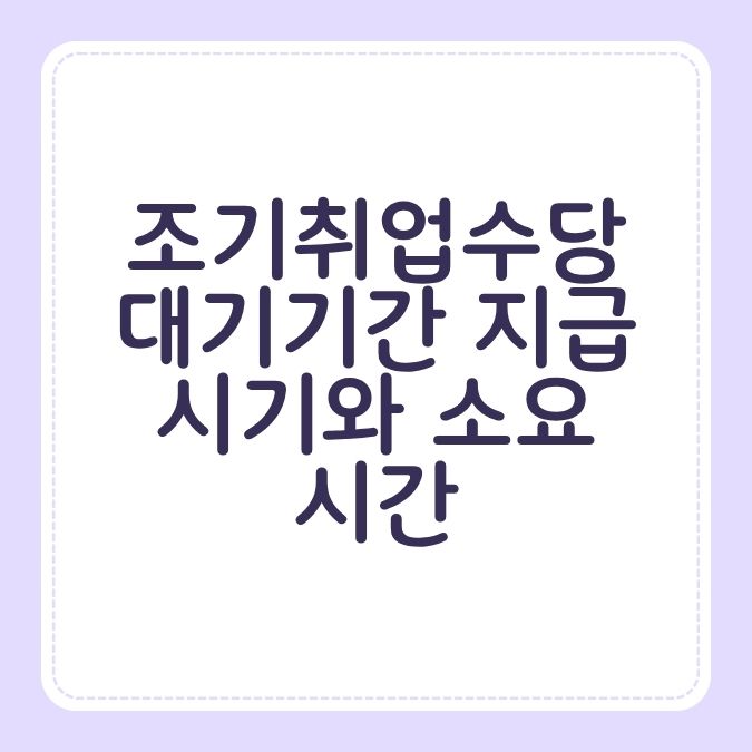 조기취업수당 대기기간 지급 시기와 소요 시간