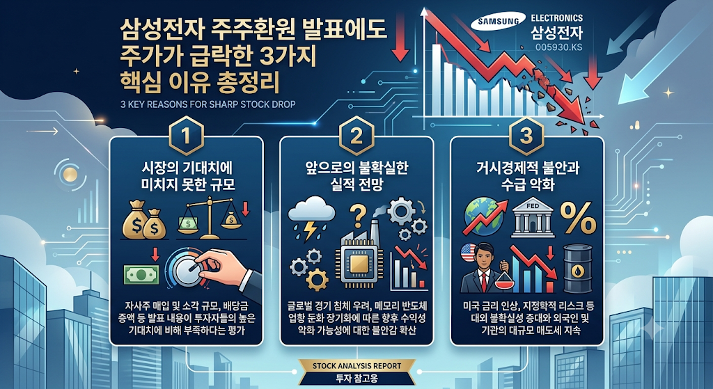 삼성전자 주주환원 발표에도 주가가 급락한 3가지 핵심 이유 총정리