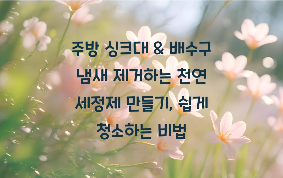 주방 싱크대 & 배수구 냄새 제거하는 천연 세정제 만들기
