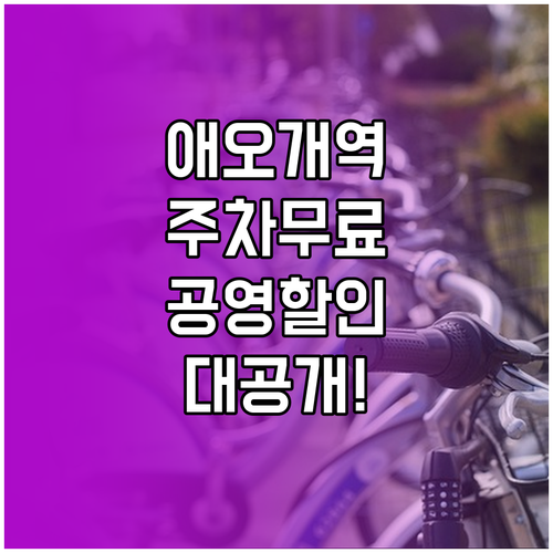 애오개역 주차비 아끼는 법 공영주차장..