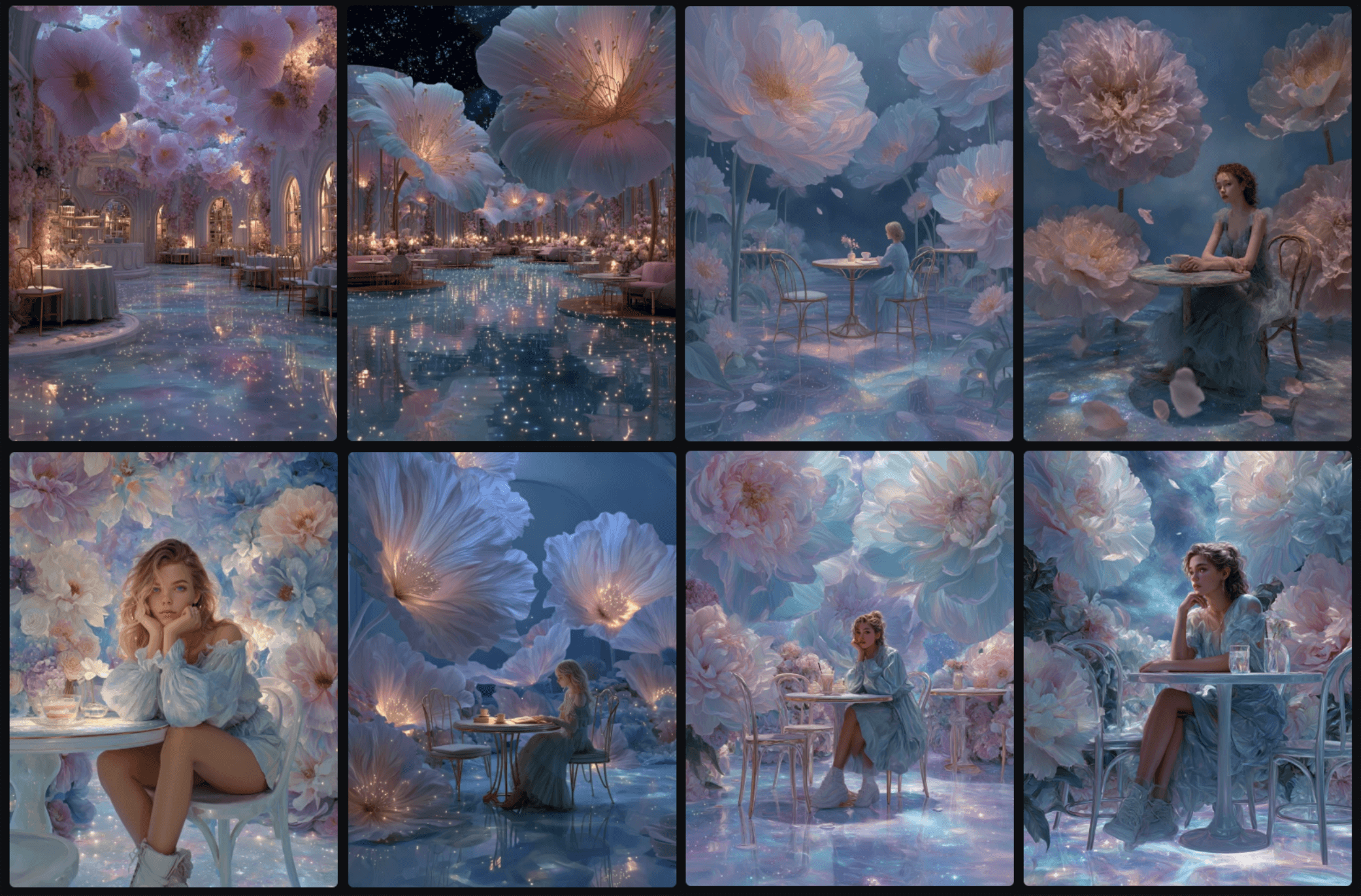 Surreal 스타일 초현실적 카페 공간 이미지 예시_Midjourney