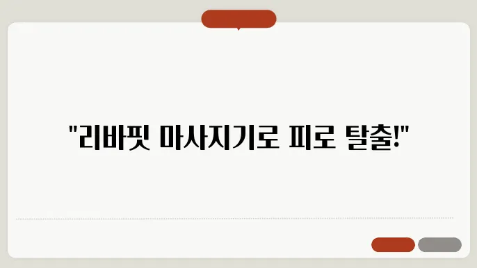 리바핏 바디테라피 마사지기