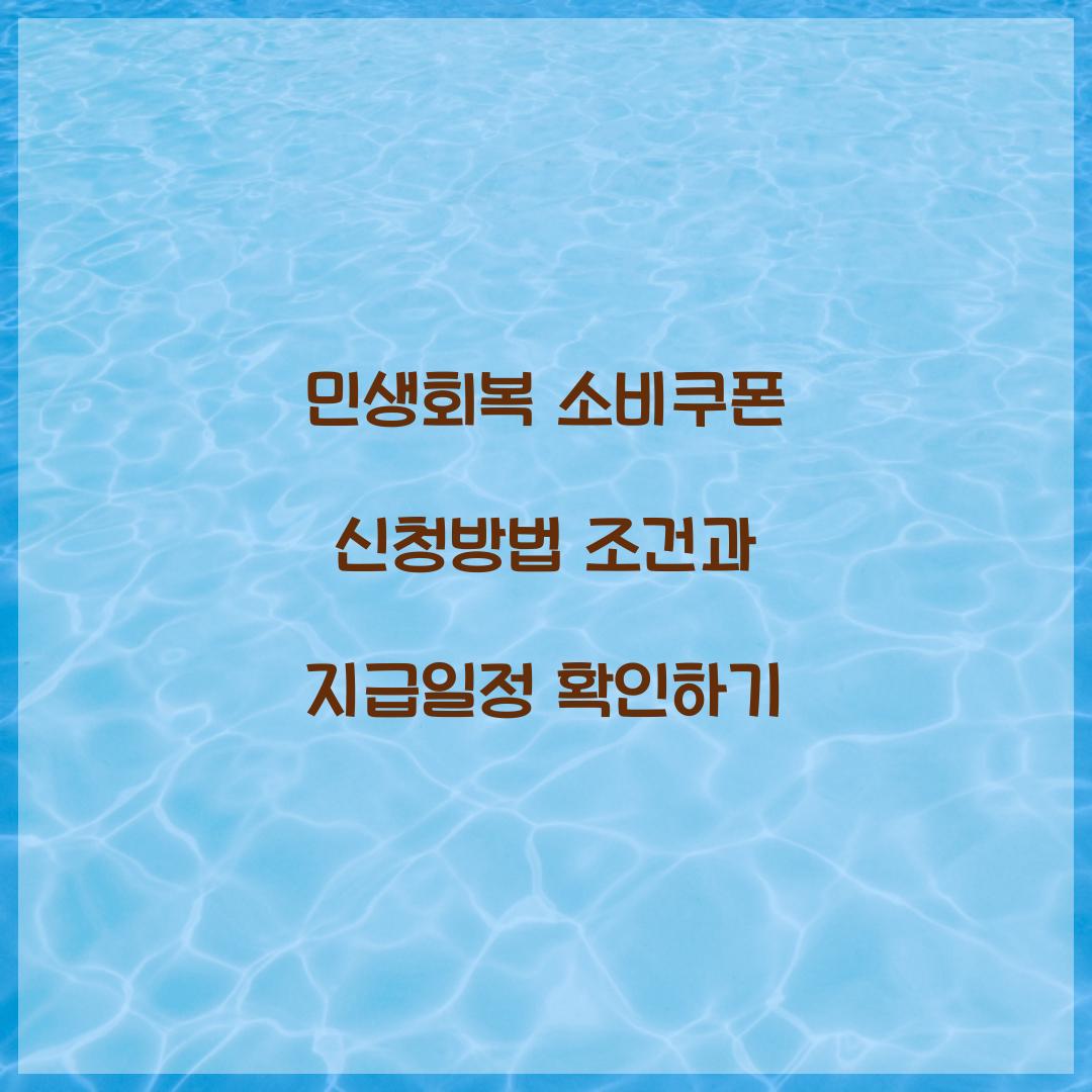 민생회복 소비쿠폰 신청방법