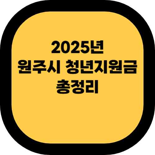 2025년 원주시 청년지원금 총정리– 어떤 혜택을 받을 수 있을까? 💰🎯