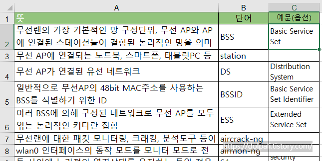 단어장 엑셀 파일