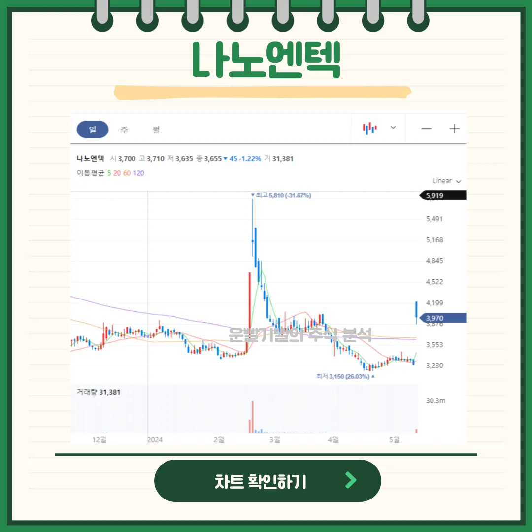 나노엔텍 일봉/월봉차트