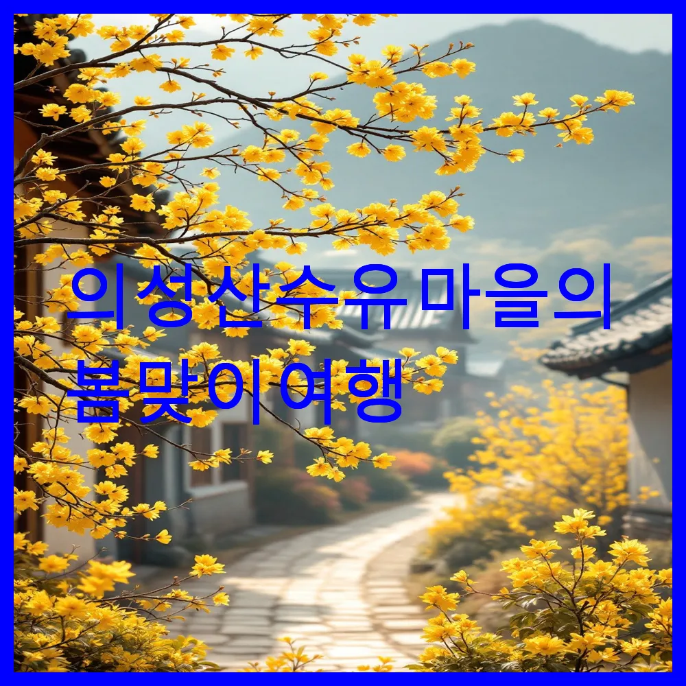 의성 산수유 마을의 봄맞이 여행
