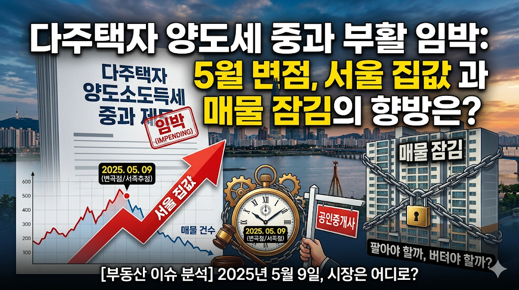 다주택자 양도세 중과 부활 임박: 5월 9일 변곡점, 서울 집값과 매물 잠김의 향방은?