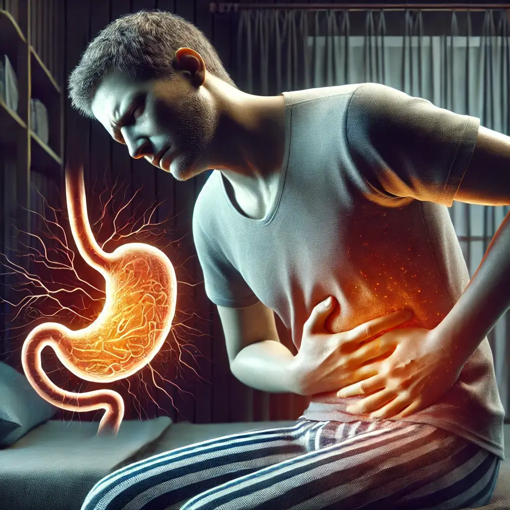 식사후-바로누워-위산이-역류한-모습