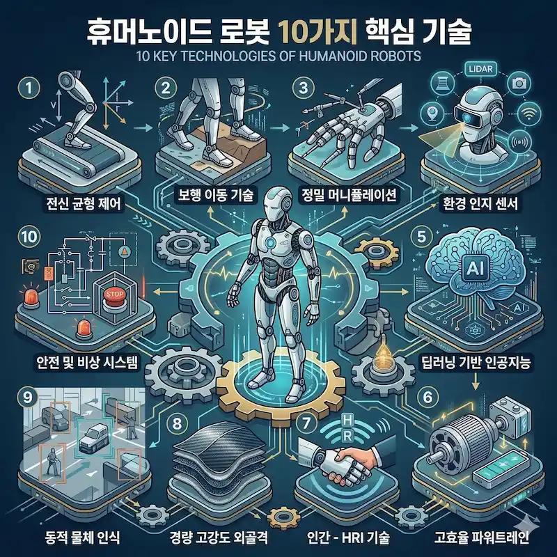 Summarizing 10 Key Technologies for Humanoid Robots