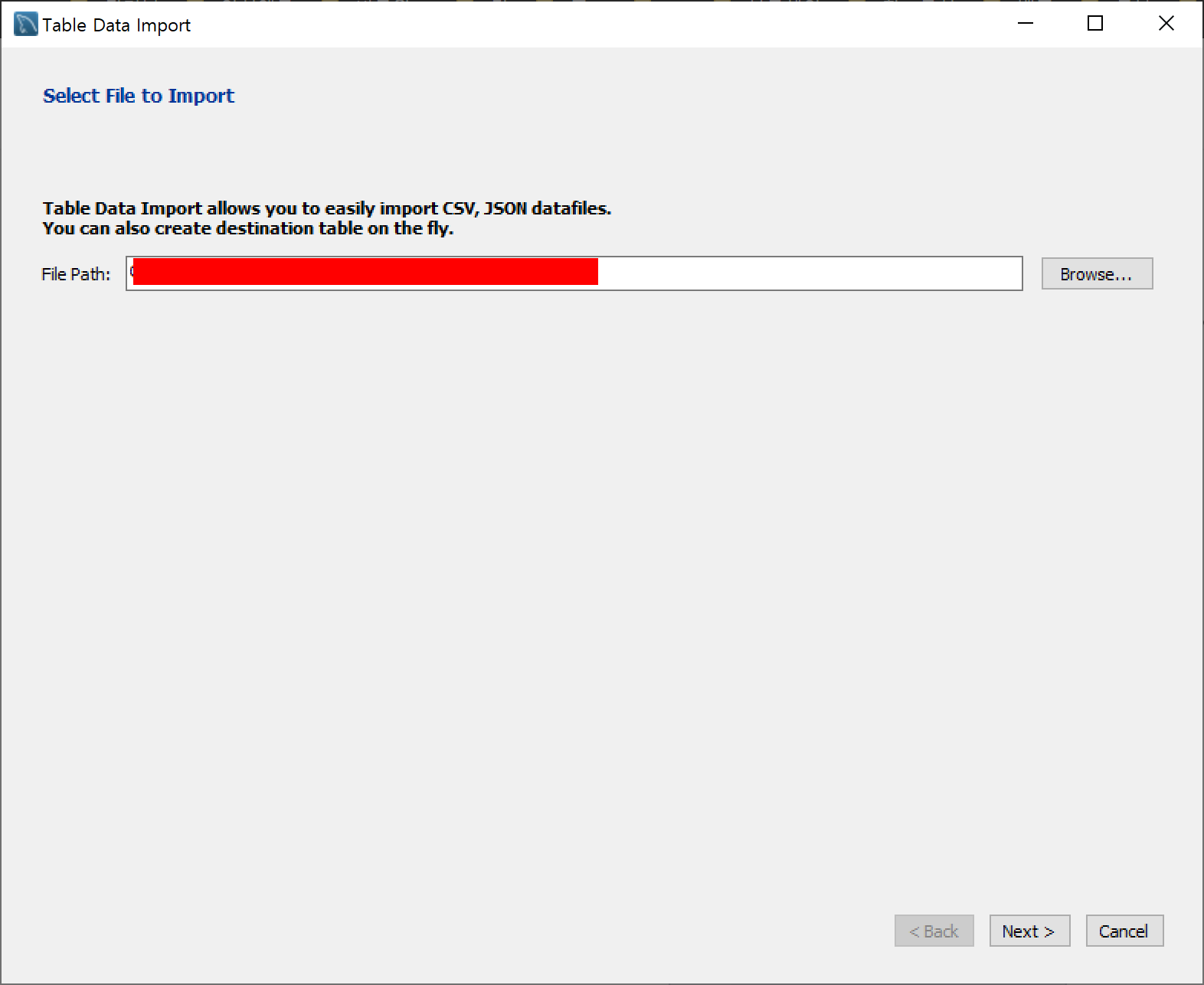 Table Data Import 과정