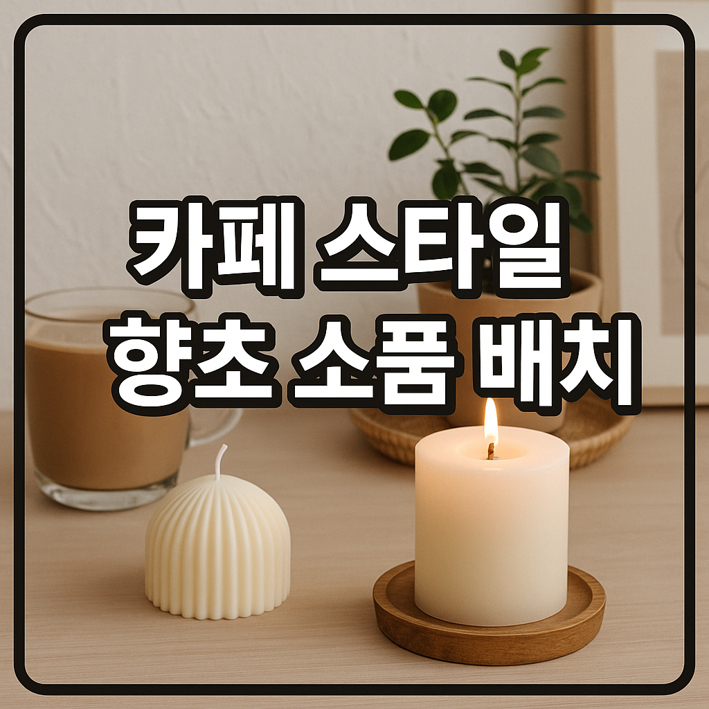 카페 스타일 향초 소품 배치