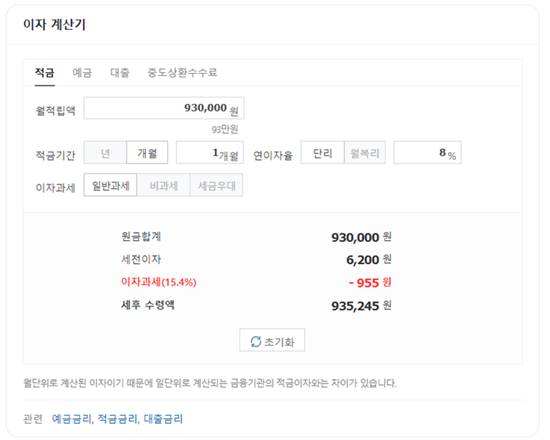 카카오뱅크 한달적금 8% 금리 이자