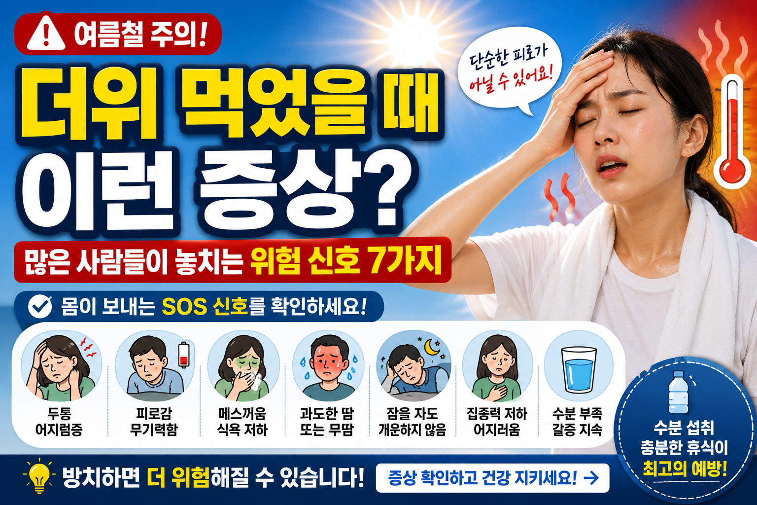 더위 먹었을 때 이런 증상이 나타난다면? 많은 사람들이 놓치는 위험 신호 7가지