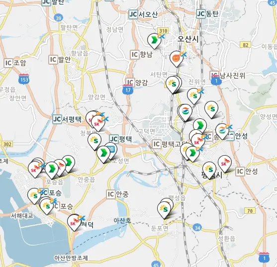 평택 24시 주유소 위치