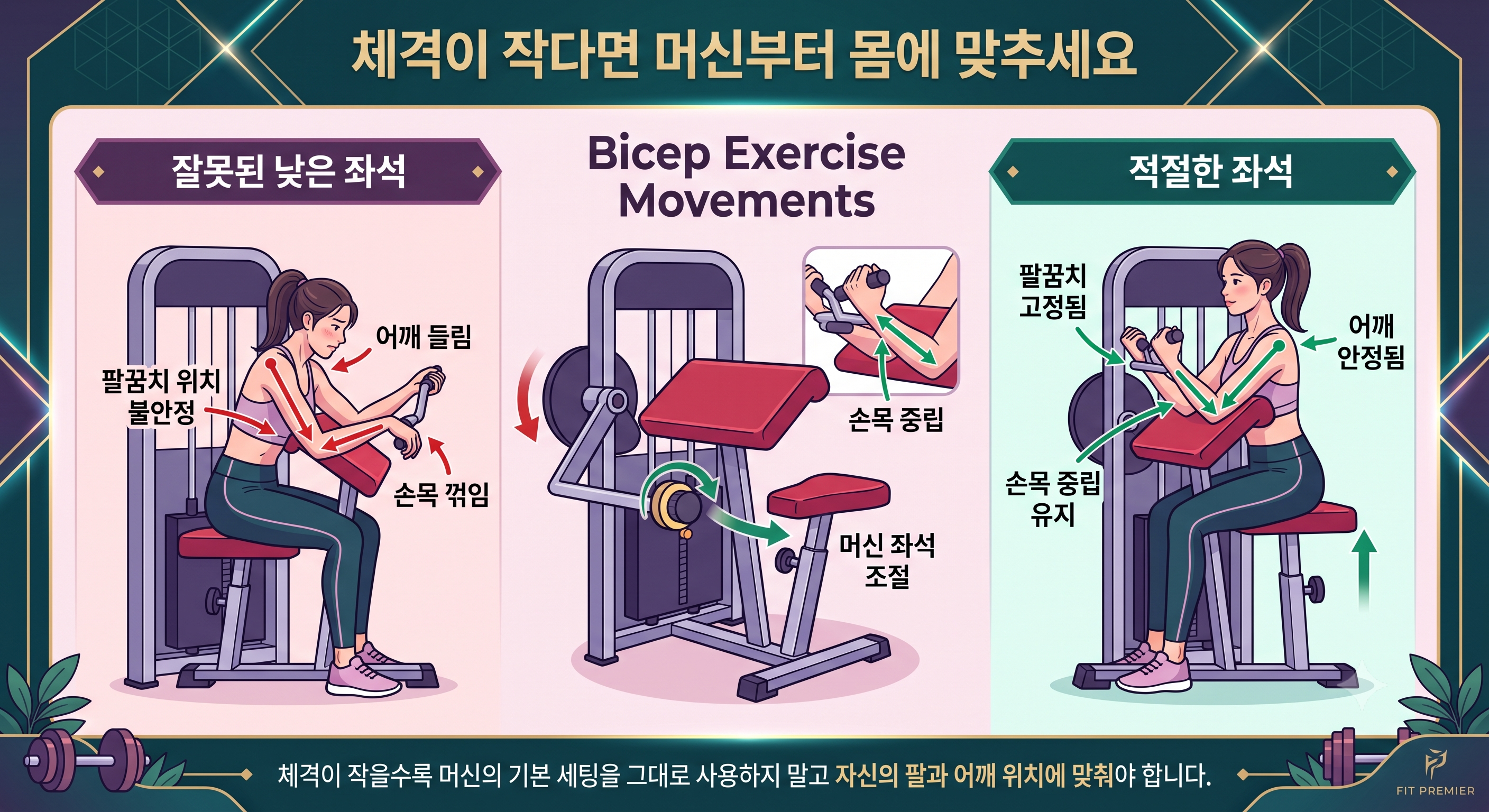 체격이 작다면 머신부터 몸에 맞추세요