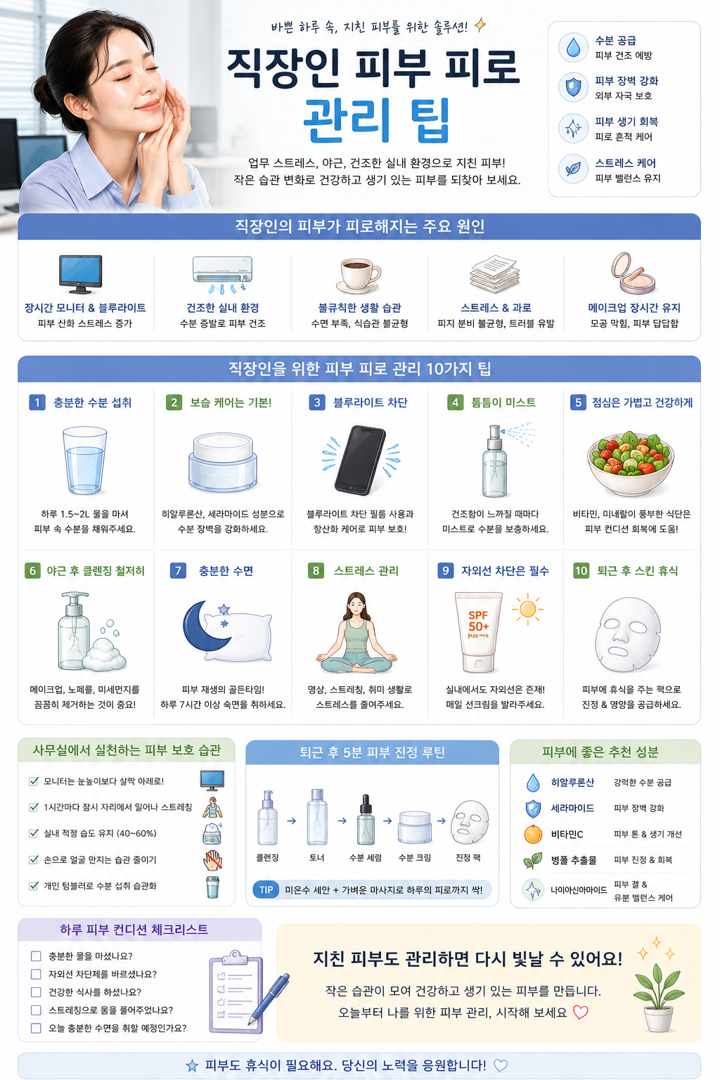 직장인 피부 피로 관리 팁 관련 사진