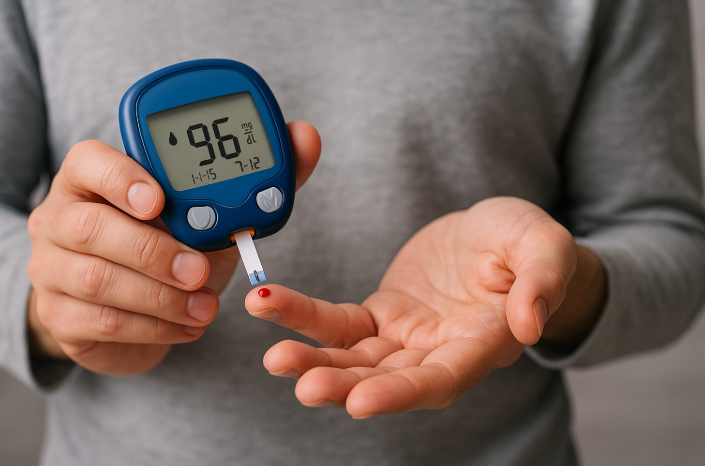 혈당 측정하는 사진