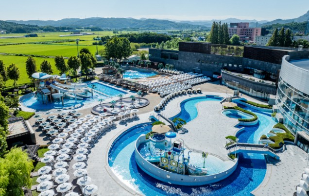 파라다이스 스파 도고 야외 스파 전경