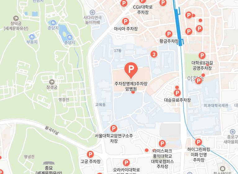 암병원 제3주차장 지도