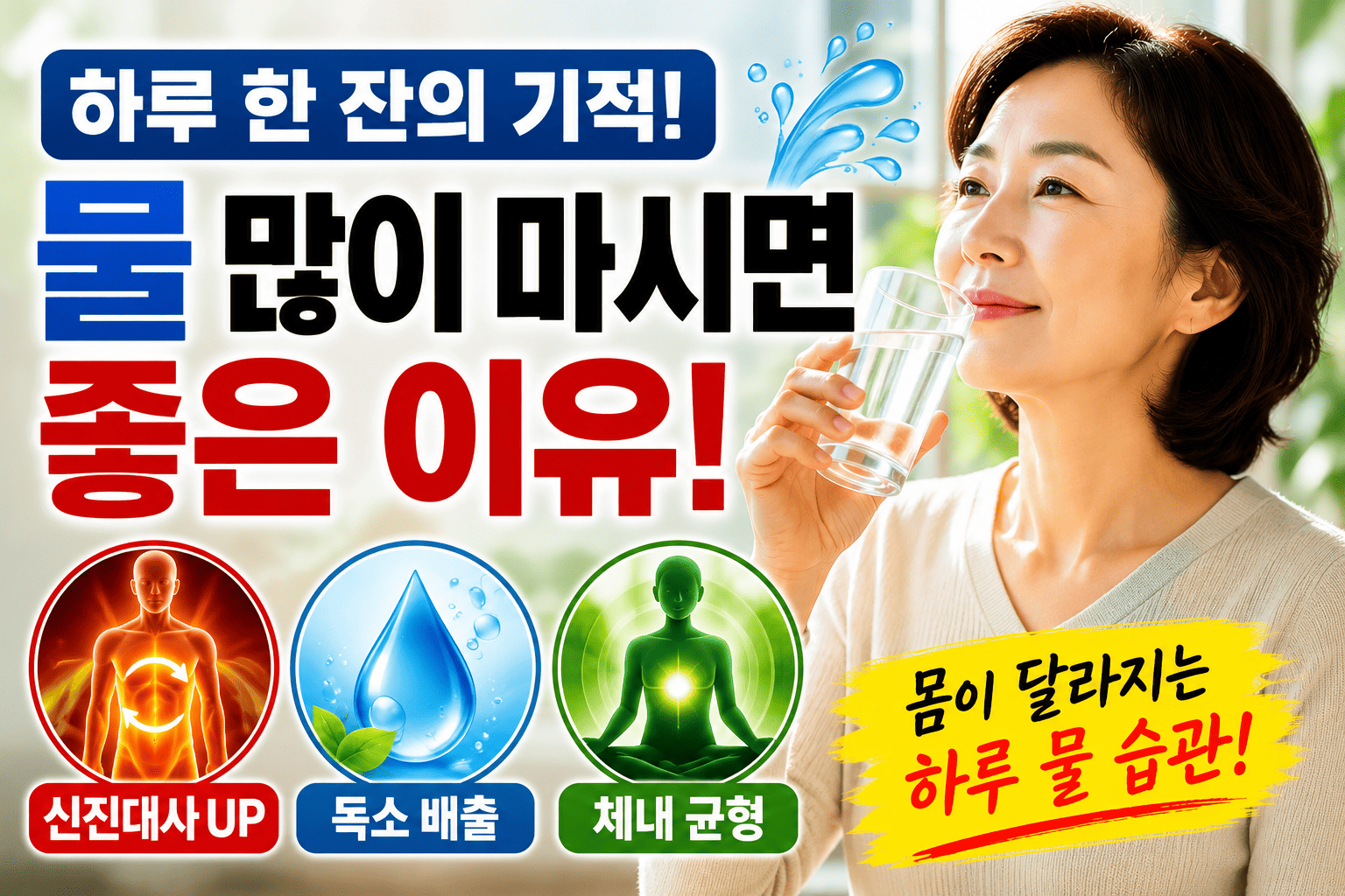 물 많이 마시면 좋은 이유 (신진대사, 독소배출, 체내균형)